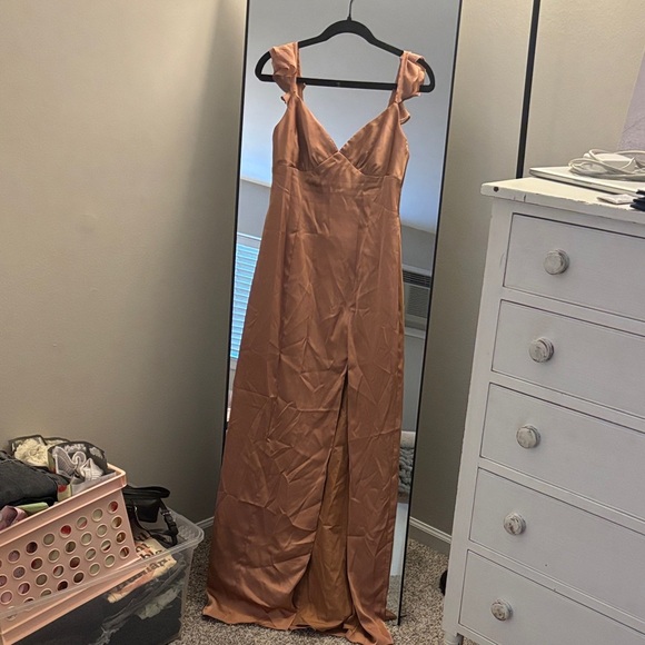 Azazie Barbie dress in Bronzer - Picture 5 of 11